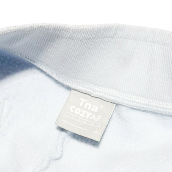 Aritzia TNA Cozy AF Fleece Mid-Rise Boyfried Joggers Pale Blue - Picture 4 of 6